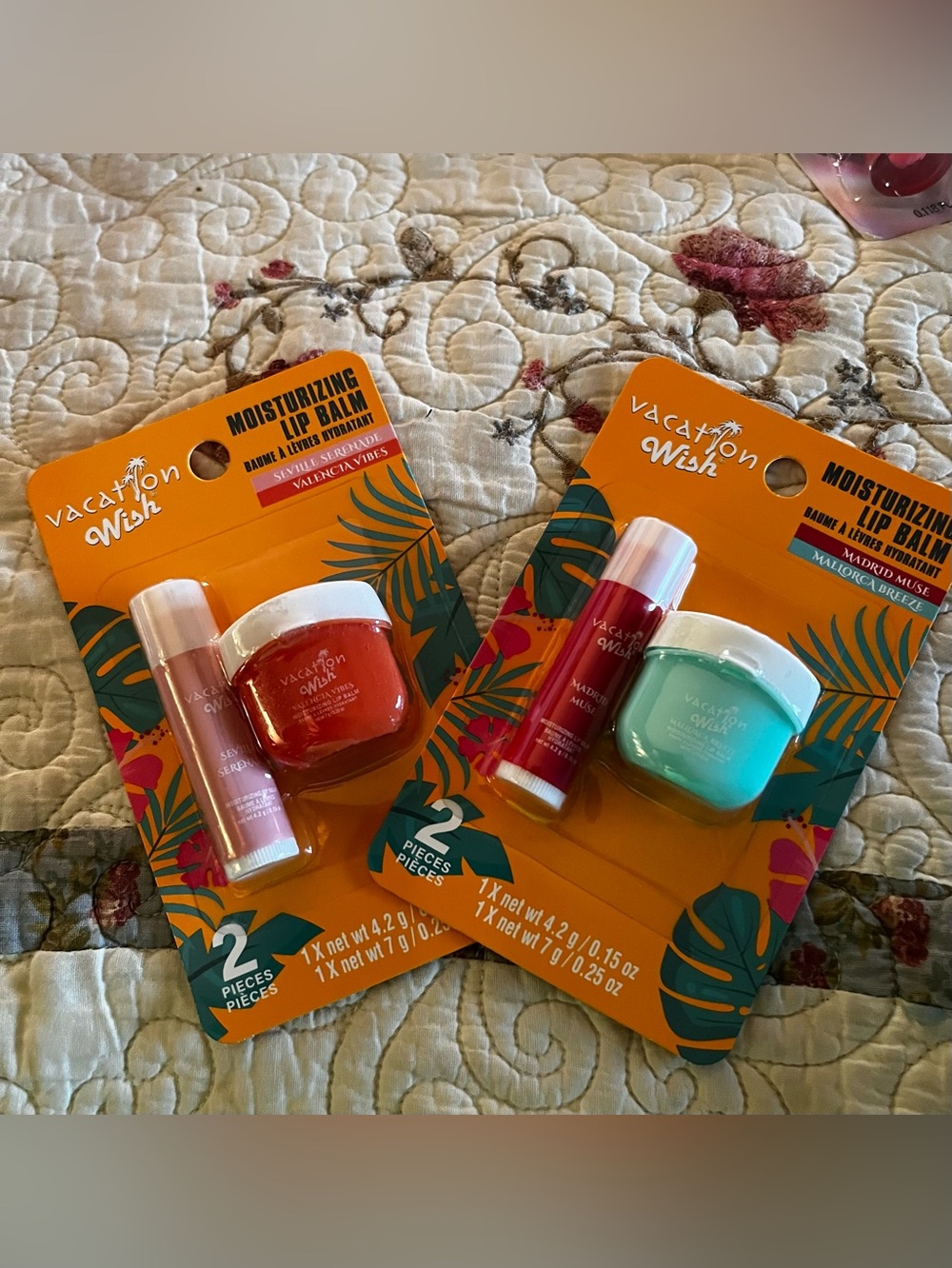 Vacation Wish Moisturizing Lip Balm 4-Piece Set โ NEW Sealed
